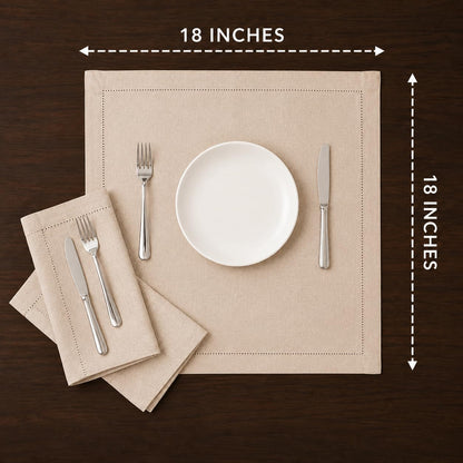 Alpha Living Home Linen Flax Cotton Dinner Napkins, Natural, 72-Pack