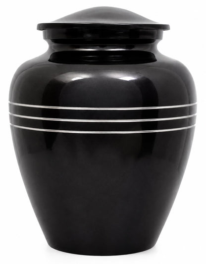 Memorials Cremation Urns for Human Ashes Cremation Urn Funeral Urns for Adult Female & Male Decorative Burial Urn Holds Large up to 220 lbs (Black Silver) - ALPHA Living HOME