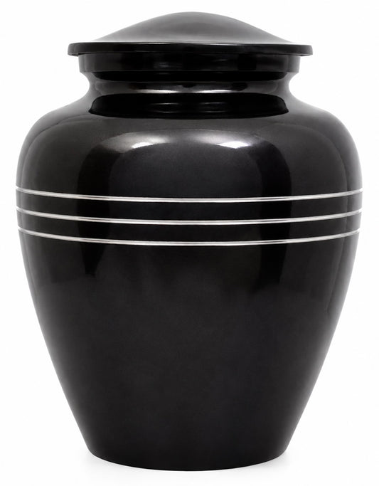 Memorials Cremation Urns for Human Ashes Cremation Urn Funeral Urns for Adult Female & Male Decorative Burial Urn Holds Large up to 220 lbs (Black Silver) - ALPHA Living HOME