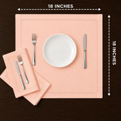 Alpha Living Home Cotton Cloth Napkins, 18x18 in, 12-Pack, Petal Peach