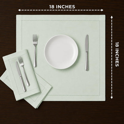 Alpha Living Home Cotton Cloth Napkins, Green, 18x18 in, Set of 12