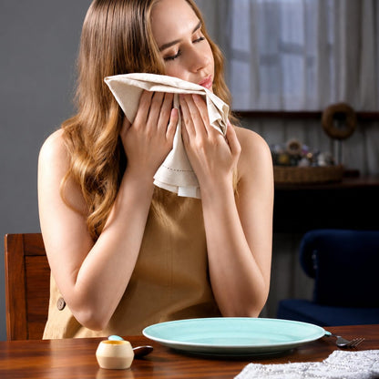 Alpha Living Home Linen Flax Cotton Dinner Napkins, Set of 24