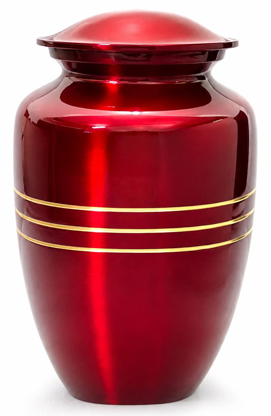 Memorials Cremation Urns for Human Ashes Cremation Urn Funeral Urns for Adult Female & Male Decorative Burial Urn Holds Large up to 220 lbs (Maroon Gold) - ALPHA Living HOME