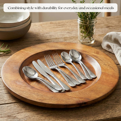 Alpha Living Home Wood Charger Plate Set of 2 – Brown, 13 inch