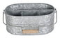 Alpha Living Home Galvanized Metal Utensil Caddy - Rustic Farmhouse Organizer Metal Garden Caddy with 4 Compartments and Wooden Handle for Kitchen, Buffet & Outdoor Events (Silver)
