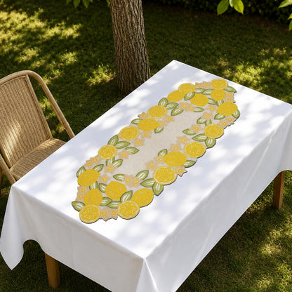 Beaded Table Runner 13x36 Inch Beaded Runner - Premium Glass Beads & Polyester Ideal for Wedding Home Décor Christmas & Family Gathering (Yellow Light Green) - ALPHA Living HOME