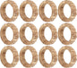 ALPHA Living HOME Decorative Napkin Rings Set of 12 - Handmade Rattan Napkin Holders - Cane Serviette Rings for Table Decor - Bulk Pack for Parties, Weddings, Dinners, Family Gatherings (Natural)