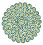ALPHA Living HOME Round Beaded Placemat – Green & White, 13 Inch, Set of 1