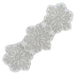 Alpha Living Home Beaded Table Runner, 13x36 in, Silver & White