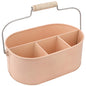 Alpha Living Home Metal Utensil Caddy - 4 Compartment Silverware, Flatware, Cutlery Holder with Handle - Kitchen Organizer for Countertop, Buffet, Picnic, BBQ, Farmhouse(Peach)