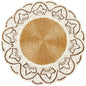 Hand-Beaded 13-Inch Round Placemat, Gold Ivory, Set of 1