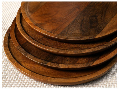 Wooden Charger Plates 11 in, Set of 4, Walnut