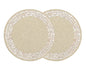 ALPHA LIVING 13-Inch Round Beaded Placemats, Ivory, Set of 2