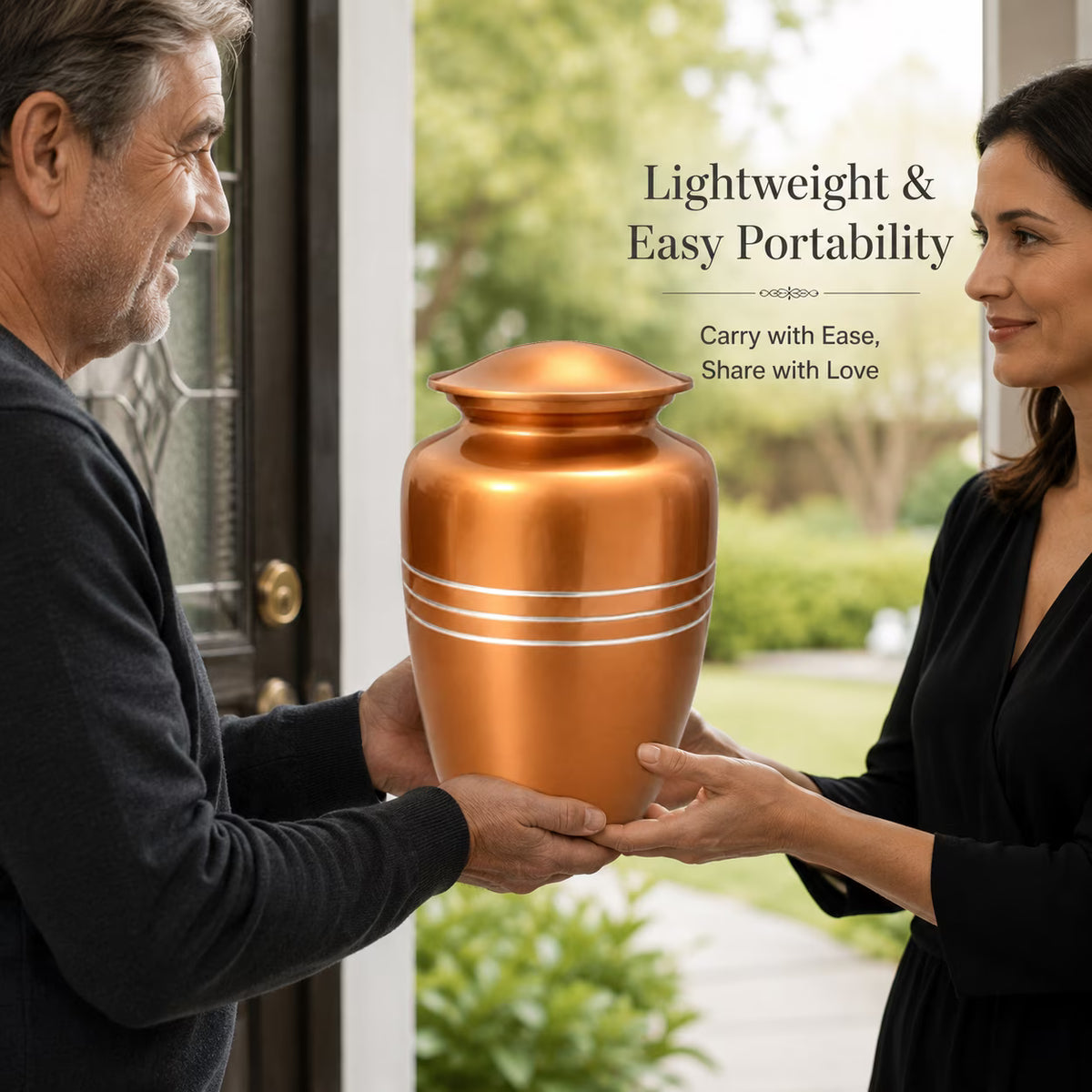 Memorials Cremation Urns for Human Ashes Cremation Urn Funeral Urns for Adult Female & Male Decorative Burial Urn Holds Large up to 220 lbs (Gold Silver) - ALPHA Living HOME