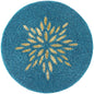 Alpha Living Home 13-Inch Round Beaded Placemat, Gold Teal, Set of 1