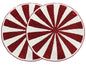 Alpha Living Home Beaded Placemats, Set of 2, 13 in Round, Red & White