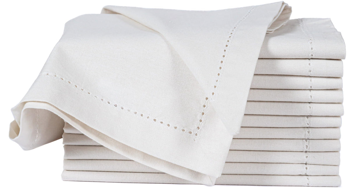 Alpha Living Home Cotton Cloth Napkins, Off White, 18x18 in, Set of 12