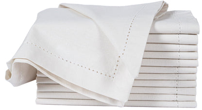 Alpha Living Home Cotton Cloth Napkins, Off White, 18x18 in, Set of 12