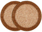 Alpha Living Round Woven Placemats, Dark Brown Light Brown, Set of 2