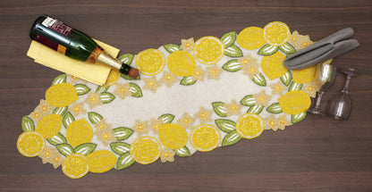 Beaded Runner 36 inch for Dining Table – Handcrafted Glass Beads & Polyester | Luxury Farmhouse, Wedding, Holiday, Kitchen, Party, Spring, Summer, Bridal (Yellow Green) - ALPHA Living HOME