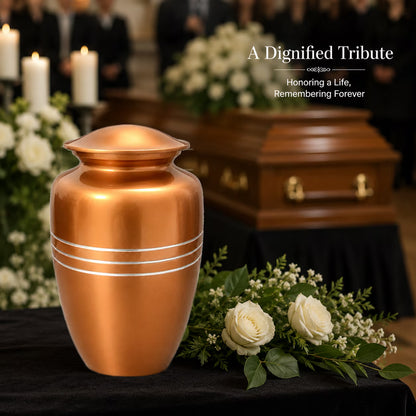 Memorials Cremation Urns for Human Ashes Cremation Urn Funeral Urns for Adult Female & Male Decorative Burial Urn Holds Large up to 220 lbs (Gold Silver) - ALPHA Living HOME