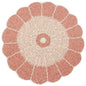 ALPHA Living HOME Beaded Placemats – 13 Inch Round Handmade Glass Bead Table Mats, Set of 1 (Pink White)