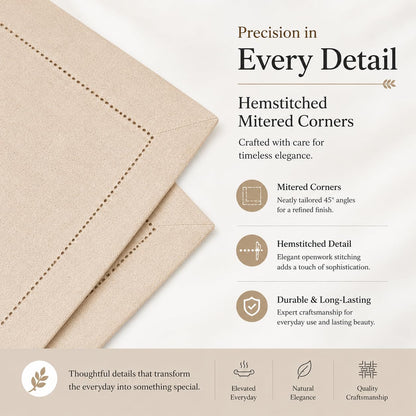 Alpha Living Home Linen Flax Cotton Dinner Napkins, Set of 48