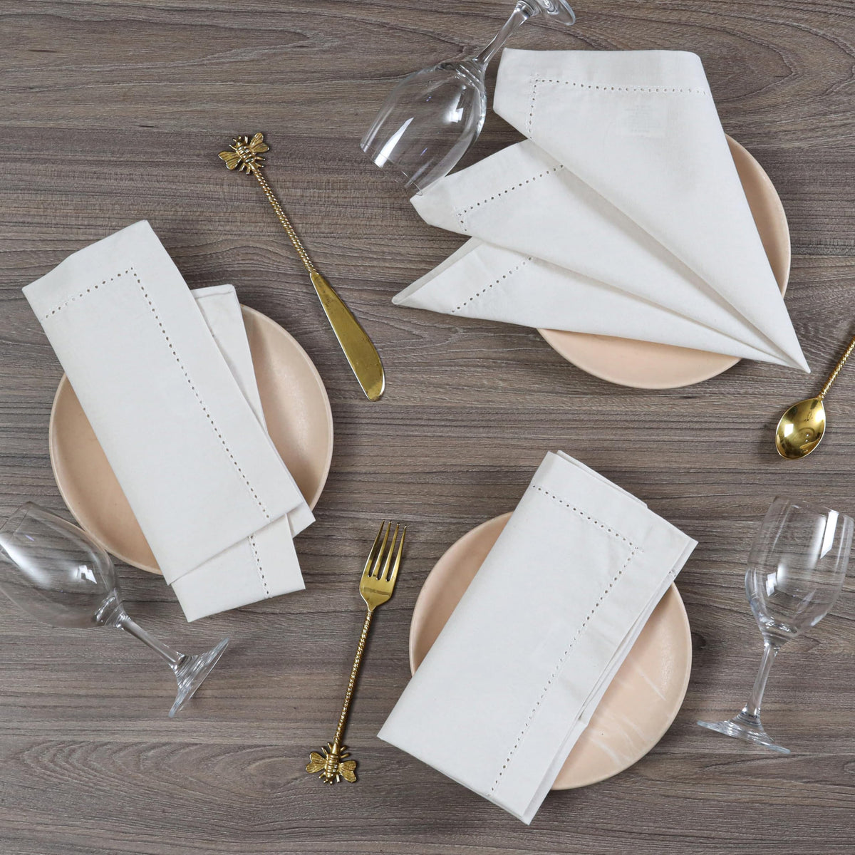 Alpha Living Home Cotton Cloth Napkins, Off White, 18x18 in, Set of 12