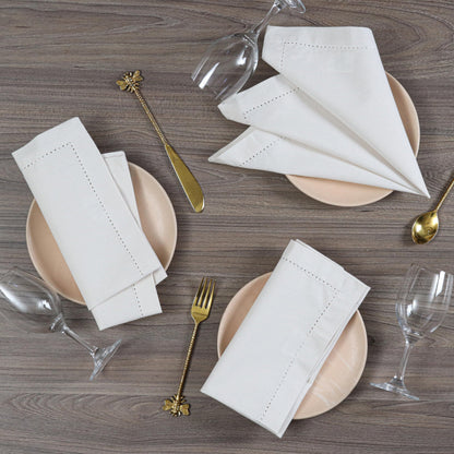 Alpha Living Home Cotton Cloth Napkins, Off White, 18x18 in, Set of 12