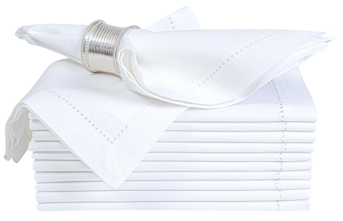 Alpha Living Home White Cloth Napkins, 20x20 in, 12-Pack
