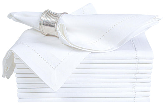 Alpha Living Home White Cloth Napkins, 20x20 in, 12-Pack