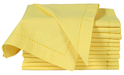 Alpha Living Home Cotton Cloth Napkins, 18x18 in, Yellow, 12-Pack