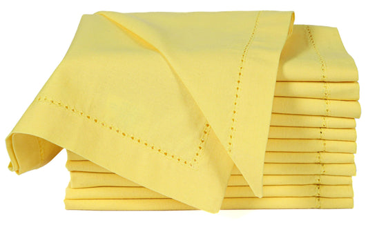 Alpha Living Home Cotton Cloth Napkins, 18x18 in, Yellow, 12-Pack