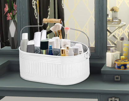 Alpha Living Home White Silverware Organizer, Farmhouse Cutlery Holder Tray