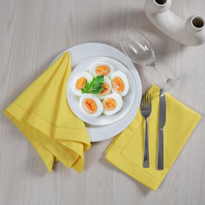 Alpha Living Home Cotton Cloth Napkins, 18x18 in, Yellow, 12-Pack