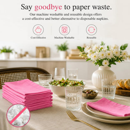 Alpha Living Home Cotton Cloth Napkins, Sherbet, 18x18 in, Set of 12