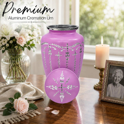 Urns Human Ashes Adult Male/Female,Creamation Urn for Human Ashes Adult Man/Women,200+ Cubic inch Capacity,Decorative Burial Urn, Funeral Cremation Urns_ 11x6.5 - Purple