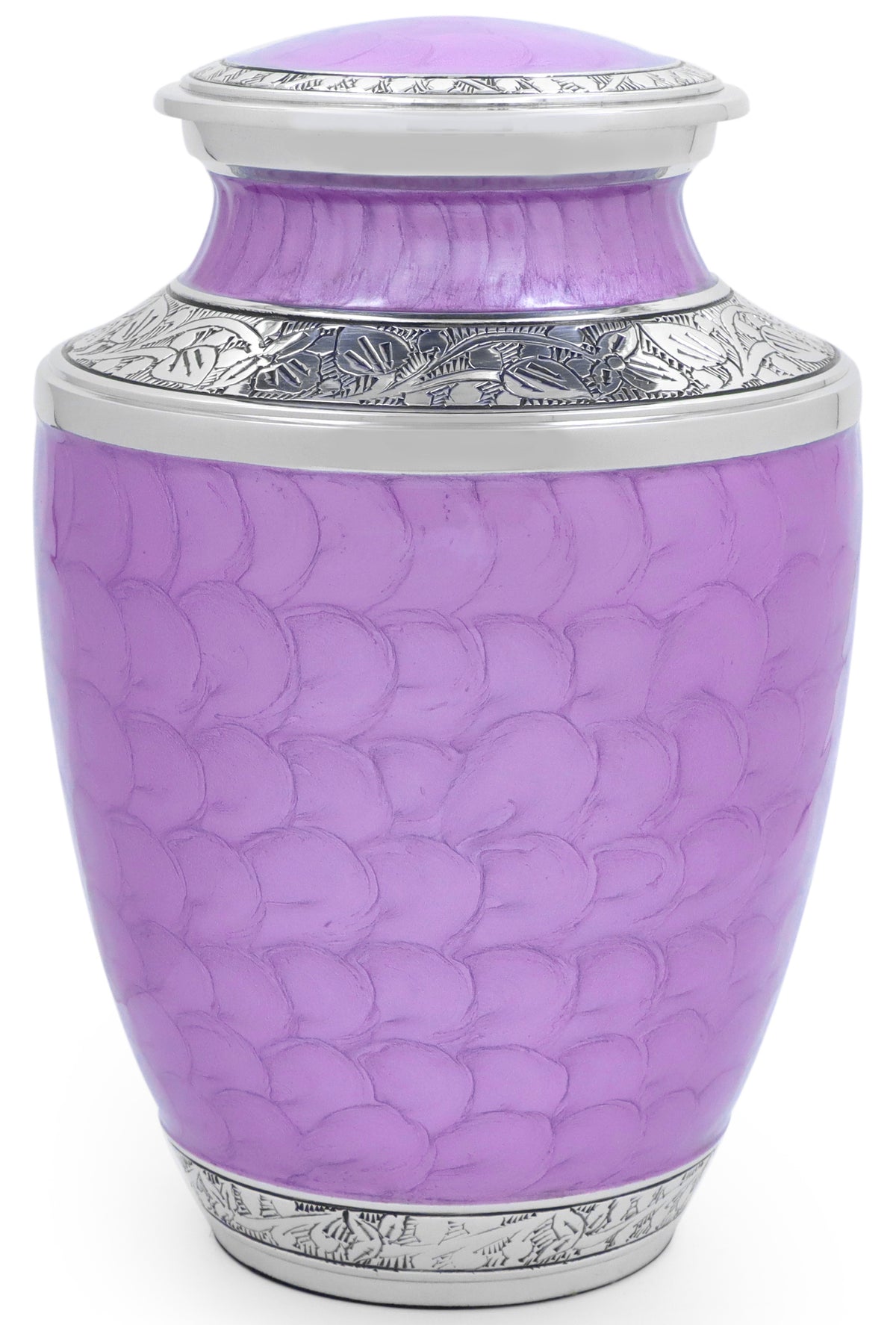 ALPHA Living HOME ALPHA Living HOME Cremation Urns for Human Ashes Adult Male Female, Urn for Ashes Adult, Funeral Memorial Urn, Large 200+ Cubic Inches, Purple Silver, 10 Inch