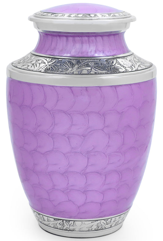 ALPHA Living HOME ALPHA Living HOME Cremation Urns for Human Ashes Adult Male Female, Urn for Ashes Adult, Funeral Memorial Urn, Large 200+ Cubic Inches, Purple Silver, 10 Inch
