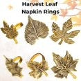 Alpha Living Home Gold Leaf Napkin Rings, Set of 12