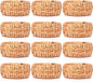 ALPHA Living HOME Natural Rattan Napkin Rings Set of 12 - Handcrafted Cane Serviette Holders for Table Decor, Weddings, Parties, Dinners, Rustic Boho Style Napkin Rings Set (Brown)