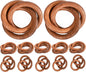 ALPHA Living HOME Set of 12 Decorative Wooden Napkin Rings - Handcrafted Three Ring Napkin Holder for Tabletop Decor for Elegant Dining, Weddings, Parties, Home, Gifting, Everyday Use (Brown)