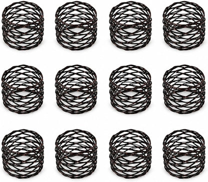 Mobius Metal Napkin Rings - 12-Pack Silver Art Deco Lightweight Metal Table Décor for Fall, Thanksgiving, Banquet, Christmas, Decor, Weddings, Dinner Parties & Everyday Use - ALPHA Living HOME