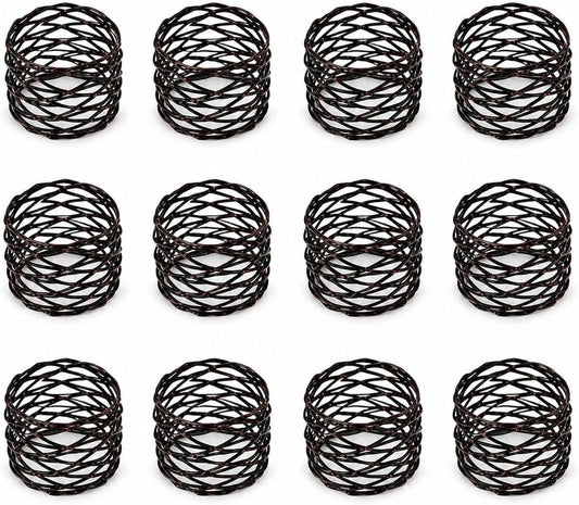 Mobius Metal Napkin Rings - 12-Pack Silver Art Deco Lightweight Metal Table Décor for Fall, Thanksgiving, Banquet, Christmas, Decor, Weddings, Dinner Parties & Everyday Use - ALPHA Living HOME