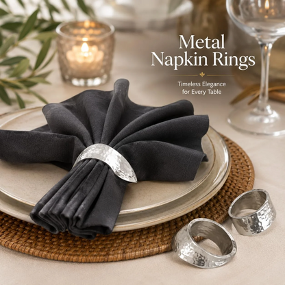 Mobius Metal Napkin Rings - 12-Pack Silver Art Deco Lightweight Metal Table Décor for Fall, Thanksgiving, Banquet, Christmas, Decor, Weddings, Dinner Parties & Everyday Use - ALPHA Living HOME