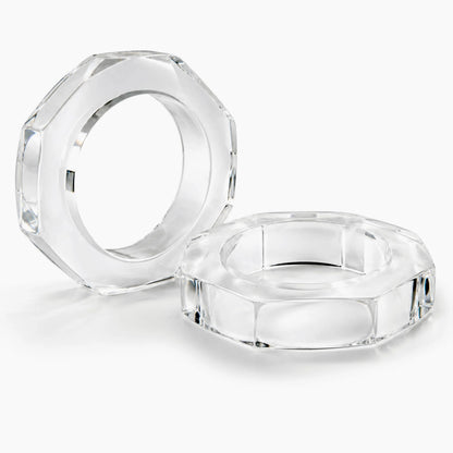 Clear Acrylic Napkin Rings Set of 12 - Modern Geometric Napkin Ring Holders for Weddings, Dining Tables & Elegant Table Décor - ALPHA Living HOME