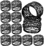 ALPHA Living HOME 12 Pcs Modern Metal Napkin Rings - Dining Table Decor Napkin Ring Cloth Napkin Holder for Wedding, Banquet, Dinner Party, Everyday Use (Black)