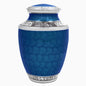 ALPHA Living HOME Cremation Urns for Human Ashes Adult – Decorative Memorial Funeral Urn with Secure Screw Lid, Handcrafted Metal Burial Urn for Men & Women (Blue & Silver)