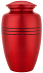 ALPHA Living HOME Urn for Human Ashes - Keepsake Metal Memorial for Adults 200+ Cu Inches Memorial Urn with Threaded Lid & Felt Base Elegant Funeral Urns for Men & Women (Red Black)