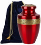 ALPHA Living HOME Urns for Human Ashes Adult Female and Male 200+ Cubic Inches, Decorative Burial Urn, Funeral Cremation Urns for Women and Men, Handcrafted Urn for Ashes Adult, 11" Gold Red